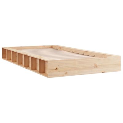 vidaXL Cadre de lit 75x190 cm Petit simple Bois massif