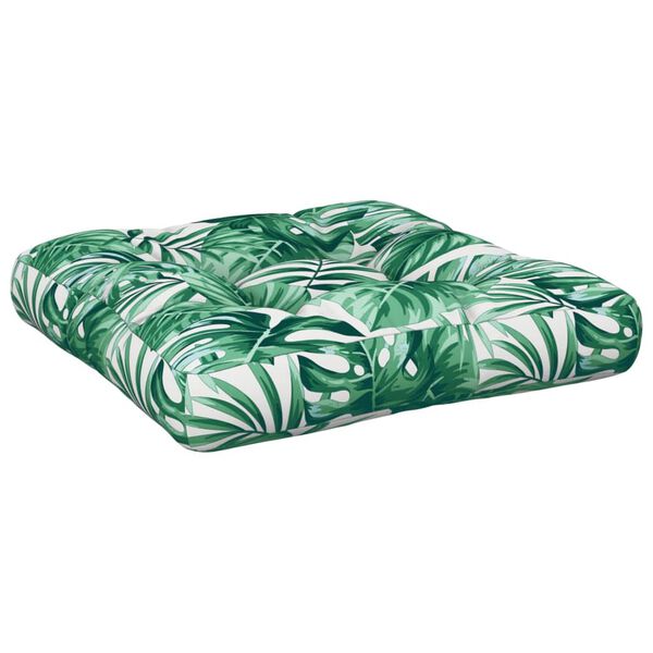 vidaXL Coussin de palette motif de feuilles 60x61,5x10 cm tissu