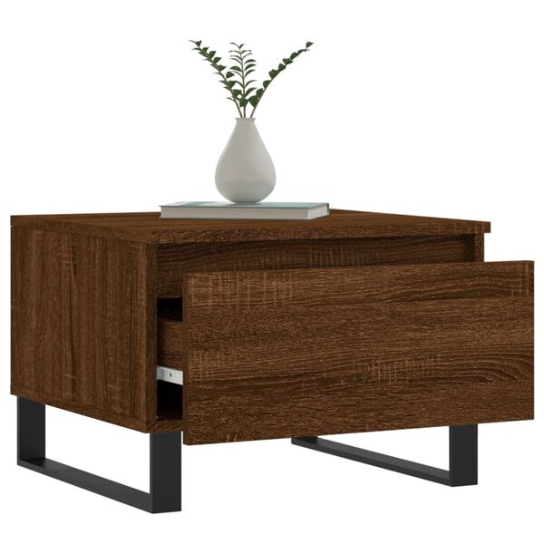 vidaXL Table basse ch&ecirc;ne marron 50x46x35 cm bois d'ing&eacute;nierie