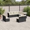 vidaXL Salon de jardin 11 pcs avec coussins noir r&eacute;sine tress&eacute;e
