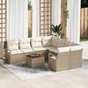 vidaXL Ensemble de canap&eacute; de jardin 9 pcs Beige et cr&egrave;me polyrotin
