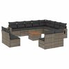 vidaXL Salon de jardin avec coussins 13 pcs gris r&eacute;sine tress&eacute;e