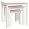 vidaXL Tables gigognes 3 pcs Blanc Bois de pin massif