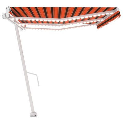 vidaXL Auvent automatique capteur de vent LED 600x350 cm Orange marron