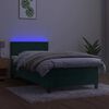 vidaXL Sommier &agrave; lattes de lit avec matelas et LED Vert fonc&eacute; 80x200cm