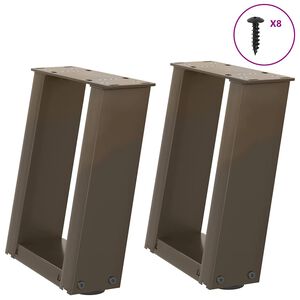 vidaXL Pieds de table basse en U 2 pi&egrave;ces Acier naturel 30 x (30-31) cm Acier