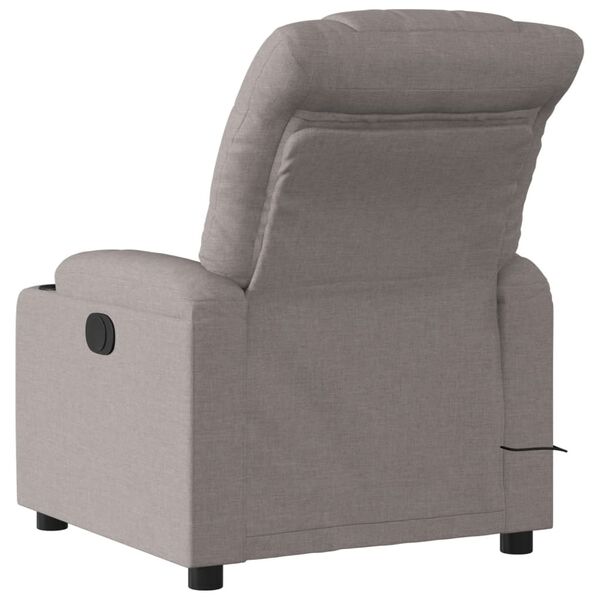 vidaXL Fauteuil de massage inclinable Taupe Tissu