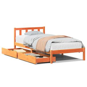 vidaXL Cadre de lit sans matelas cire marron 90x200 cm bois pin massif