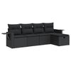vidaXL Salon de jardin 5 pcs avec coussins noir r&eacute;sine tress&eacute;e