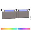 vidaXL T&ecirc;te de lit suspendue Taupe Tissu