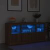 vidaXL Buffet avec lumi&egrave;res LED ch&ecirc;ne marron 142,5x37x67 cm