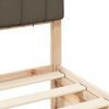 vidaXL Cadre de lit avec t&ecirc;te de lit rembourr&eacute;e Taupe 140 x 190 cm