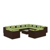 vidaXL Salon de jardin 13 pcs avec coussins Marron R&eacute;sine tress&eacute;e