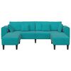 vidaXL Canapé avec coussin 3 pcs Turquoise Velours