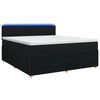 vidaXL Lit boxspring avec matelas Noir 160 x 200 cm Tissu