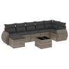 vidaXL Salon de jardin 8 pcs avec coussins gris r&eacute;sine tress&eacute;e