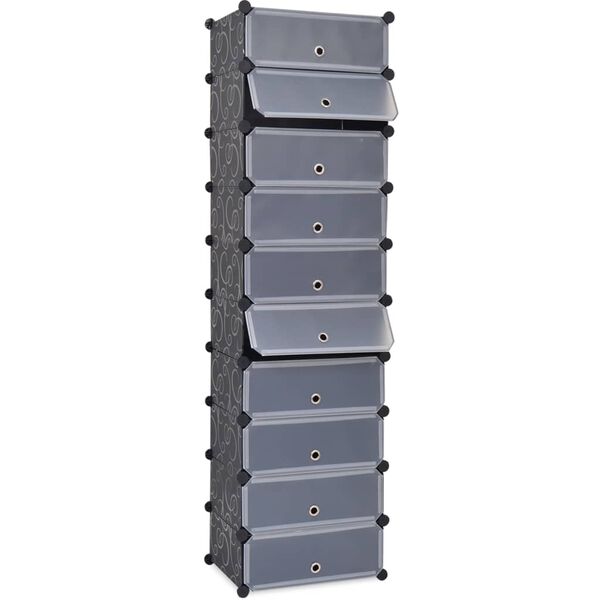 vidaXL Armoire &agrave; chaussures avec 10 compartiments Noir
