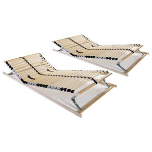 vidaXL Sommiers &agrave; lattes sans matelas 2 pcs avec 28 lattes 70x200 cm