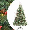 vidaXL Sapin de No&euml;l artificiel 300 LED Blanc chaud PVC et m&eacute;tal Vert