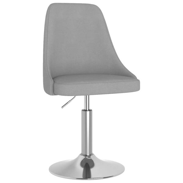 vidaXL Chaise pivotante de salle &agrave; manger Gris clair Tissu