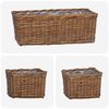 vidaXL Panier de plantation avec stockage 3 pcs Marron Rattan Kubu