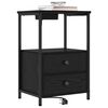 vidaXL Cabinet de chevet avec tiroir 2 pcs Ch&ecirc;ne noir 40 x 31 x 60 cm