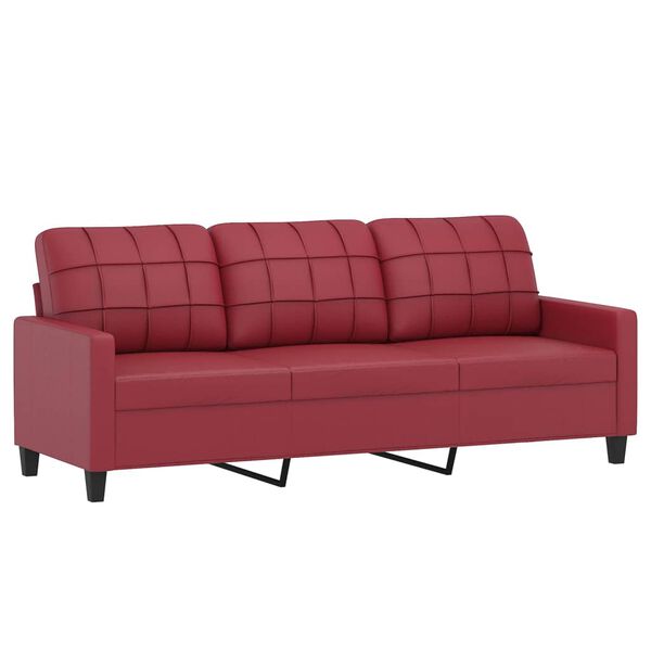vidaXL Ensemble de canap&eacute;s 2 pcs et coussins Rouge bordeaux Similicuir