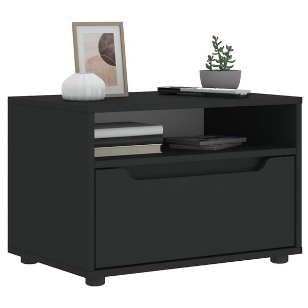 vidaXL Meuble TV VISNES noir 60x40x38 cm bois d'ingénierie