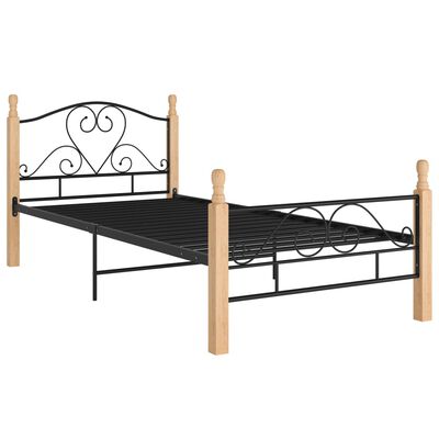 vidaXL Cadre de lit sans matelas noir métal 100x200 cm