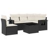 vidaXL Salon de jardin 6 pcs avec coussins noir r&eacute;sine tress&eacute;e