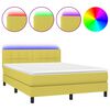 vidaXL Sommier &agrave; lattes de lit avec matelas LED Vert 140x190 cm Tissu