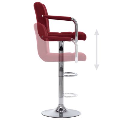 vidaXL Chaise de bar Bordeaux Tissu