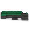 vidaXL Salon de jardin 7 pcs avec coussins Bois impr&eacute;gn&eacute; de gris