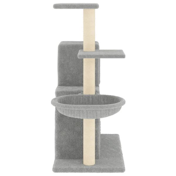 vidaXL Arbre à chat avec griffoirs en sisal Gris clair 83 cm