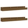 vidaXL &Eacute;tag&egrave;res murales 2 pcs Marron miel 80x12x9cm Bois de pin massif
