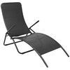 vidaXL Chaise longue pliable r&eacute;sine tress&eacute;e noir