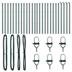 vidaXL Poteau de cl&ocirc;ture. 26 pcs Gris 3,2 x 3,2 x 50 cm