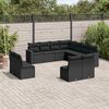 vidaXL Salon de jardin 11 pcs avec coussins noir r&eacute;sine tress&eacute;e