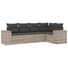 vidaXL Salon de jardin 5 pcs avec coussins gris clair r&eacute;sine tress&eacute;e