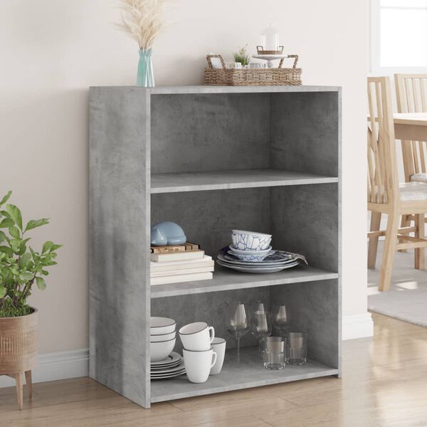 vidaXL Buffet gris b&eacute;ton 70x41x93 cm bois d'ing&eacute;nierie