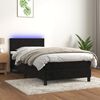 vidaXL Sommier &agrave; lattes de lit avec matelas LED Noir 90x200 cm Velours