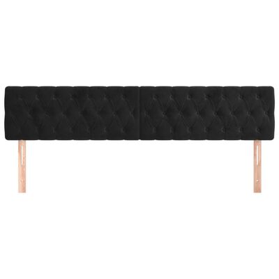 vidaXL Têtes de lit 2 pcs Noir 90x7x78/88 cm Velours