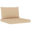 vidaXL Salon de jardin 3 pcs avec coussins beige
