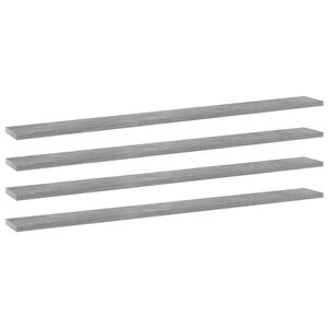 vidaXL Panneaux de biblioth&egrave;que 4 pcs gris b&eacute;ton bois d&rsquo;ing&eacute;nierie