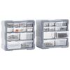 vidaXL Organisateurs multi-tiroirs avec 12 tiroirs 2 pcs 26,5x16x26 cm