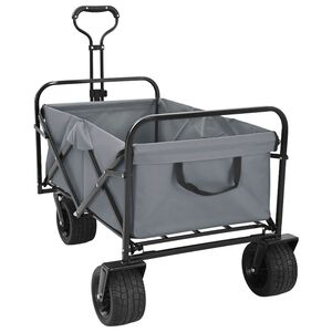 vidaXL Chariot de courses pliant avec freins Gris 89 x 63 x 96 cm