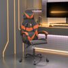 vidaXL Chaise de jeu pivotante Noir et orange Similicuir