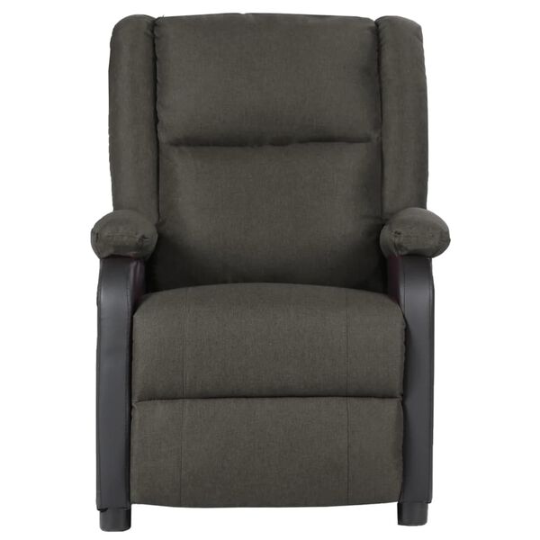 vidaXL Fauteuil de massage Gris fonc&eacute; Similicuir et tissu