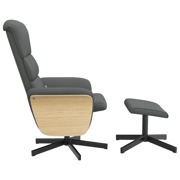 vidaXL Fauteuil de massage inclinable et repose-pieds gris foncé tissu