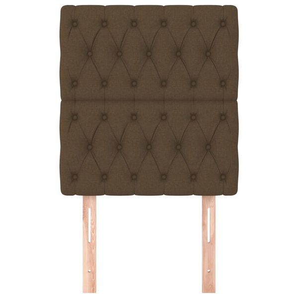vidaXL T&ecirc;te de lit marron fonc&eacute; 80x7x118/128 cm Tissu